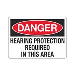 Danger Hearing Protection Required
In This Area Sign